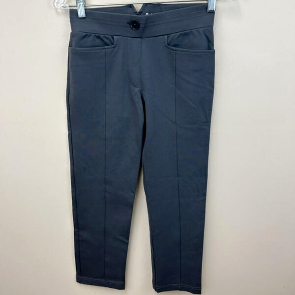 BetaBrand XS Petite XSP Gray Crop Capri Dress Pants Straight Leg